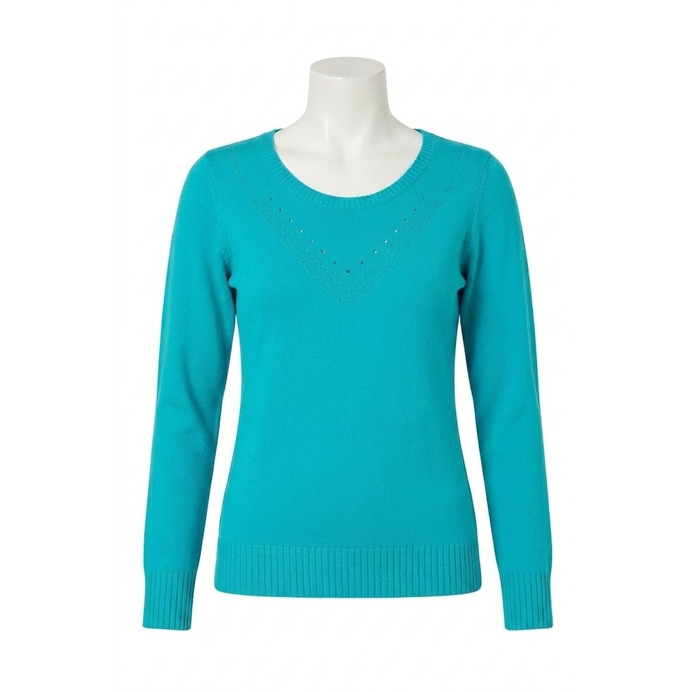 NEW FRENCH KYSS braided v-neck top in turq